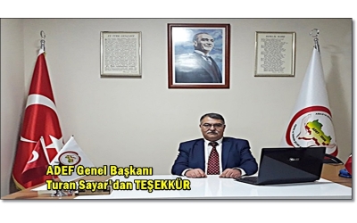 GENEL BAŞKANIMIZIN TEŞEKKÜR MESAJI 